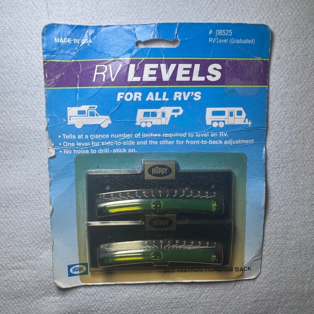 Hoppy RV Levels 08525 Graduated Bubble Levels for Campers Trailers Made in USA